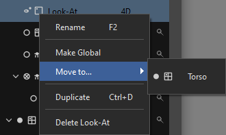Look-At context menu