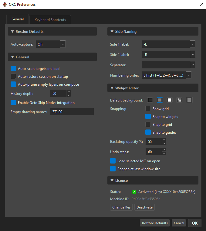 General preferences