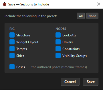 Save sections