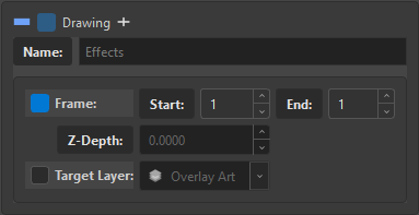 Drawing block on a frame